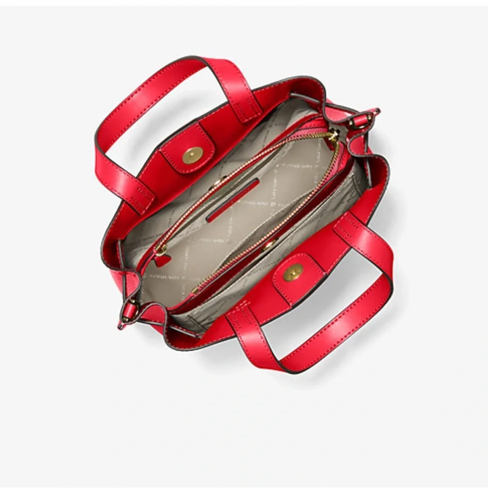 NWT- Michael Kors Red Satchel with Gold Hardware